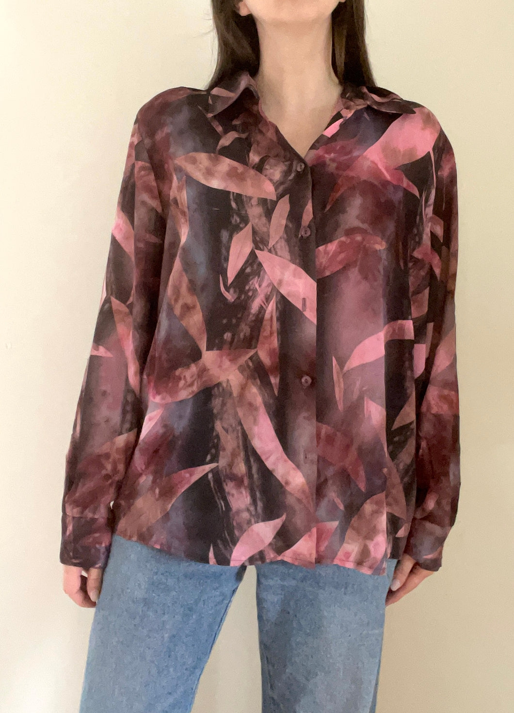 80's Purple Sheer Blouse