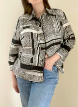 90's Black and White Blouse