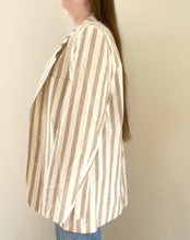 80's Beige and White Striped Blazer