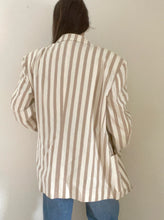 80's Beige and White Striped Blazer