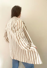 80's Beige and White Striped Blazer
