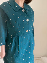 80's Turquoise Polka Dot Dress