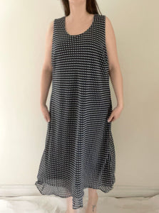 90's Navy Polka Dot Dress Set