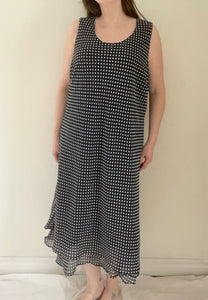 90's Navy Polka Dot Dress Set