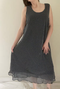 90's Navy Polka Dot Dress Set