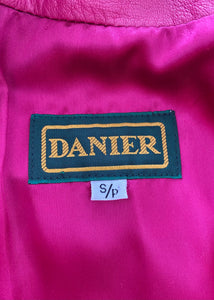 90's Hot Pink Leather Bomber