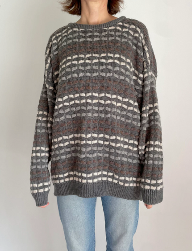 80's Grey Knit Pullover