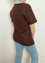 Brown 70's Mesh Collared Tee