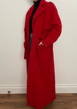 1970's Cherry Red Jimmy Hourihan Wool Trench
