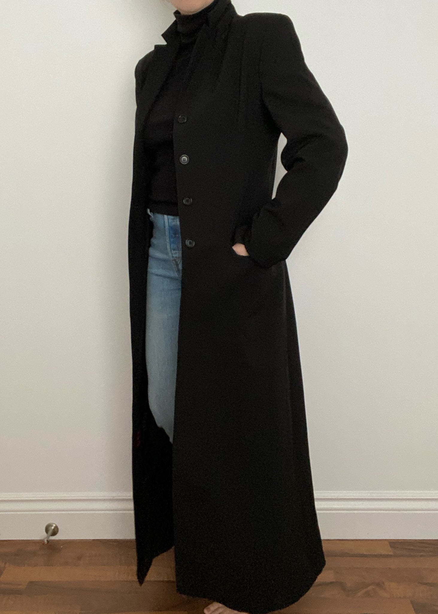 90 s Le Chateau Full Length Black Duster StylEthics