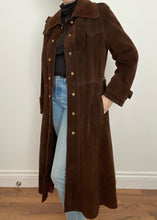 Chocolate Brown 70's Suede Trench