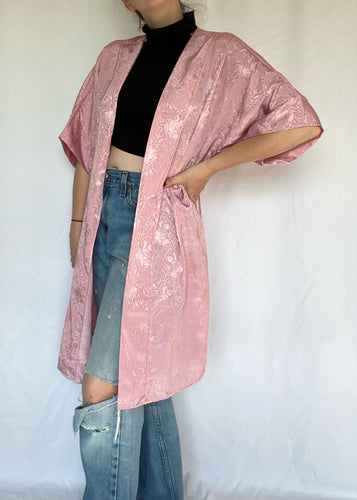 Pink Floral Embossed Robe
