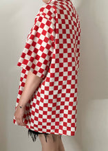 Vintage Giuseffi Red + White Checkered Button Up Tee