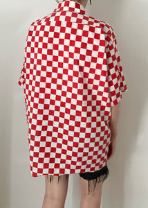 Vintage Giuseffi Red + White Checkered Button Up Tee