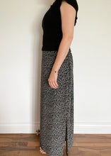 90's Black and White Floral Maxi Skirt