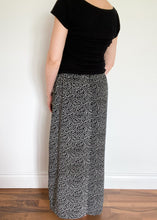 90's Black and White Floral Maxi Skirt