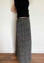 90's Black and White Floral Maxi Skirt