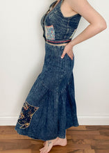 Acid Wash Denim Patchwork Skirt Set