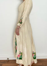 70's Hand Embroidered Linen Dress