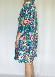 Colourful 80's Floral Nightgown Set