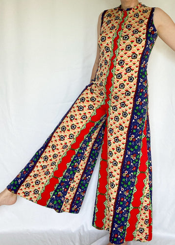 70's Sleeveless Wide Leg Jumpsuit