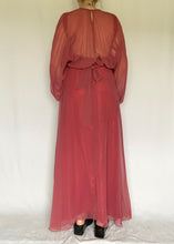 70's Dark Dusty Rose Dress