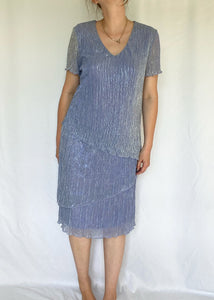 90's Purple Short Sleeve Layered Dress