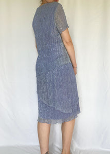 90's Purple Short Sleeve Layered Dress