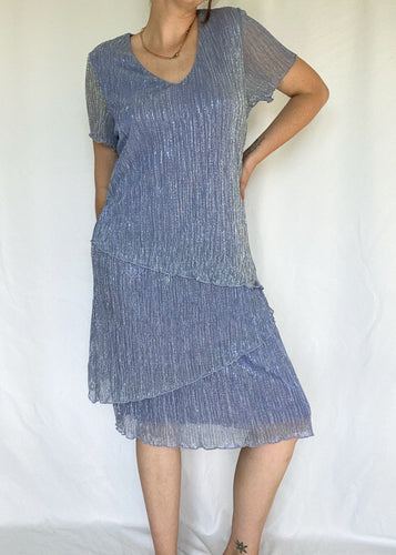 90's Purple Short Sleeve Layered Dress