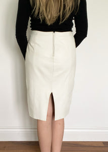 Danier White Leather Pencil Skirt
