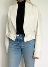 White Cropped Leather Jacket
