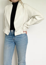 White Cropped Leather Jacket