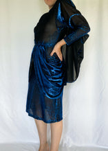 80's Blue Metallic Party Dress