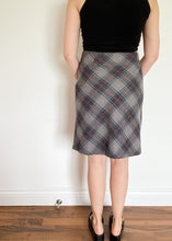 90's Grey and Pink Plaid Wool Blend Skirt