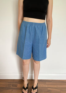 90's Pleated Cotton Bermuda Shorts