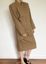 Brown Plaid Print 2PC Skirt and Blazer Set