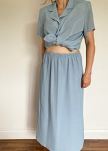 80's Pastel Blue 2PC Skirt Set