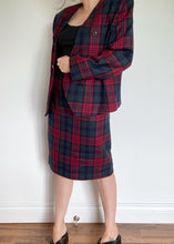 80's Wool Tartan 2 PC Blazer and Skirt Set