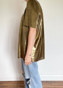 90's Metallic Gold Shimmer Top