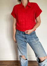 Red 80's Short Sleeve Blouse