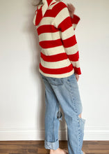 70's Striped Hooded Knit Sweater