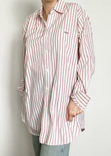 70's Red and White Pinstripe Button-Up
