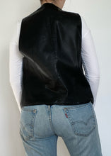 Leather Button-Up Biker Vest