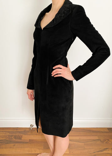90's Deadstock Black Danier Suede Dress
