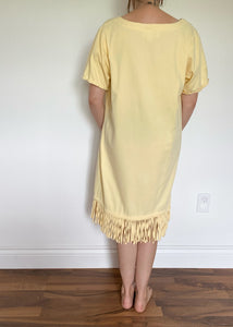 90's Butter Yellow Fringe Dress