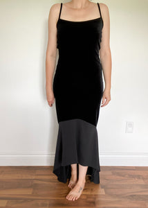 90's Black Velvet Dress