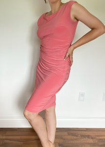 Pink 90's Ruched Side Dress