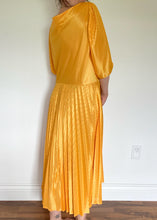 70's Yellow Pleated Dress