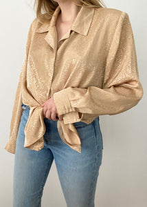 Gold Button-Up Blouse