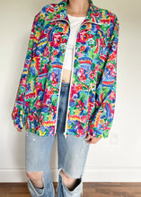 90's Lightweight Collared Floral Bomber Jacket
